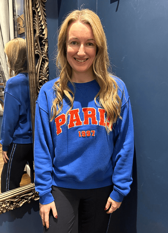 Relaxed College Sweatshirt | Royal