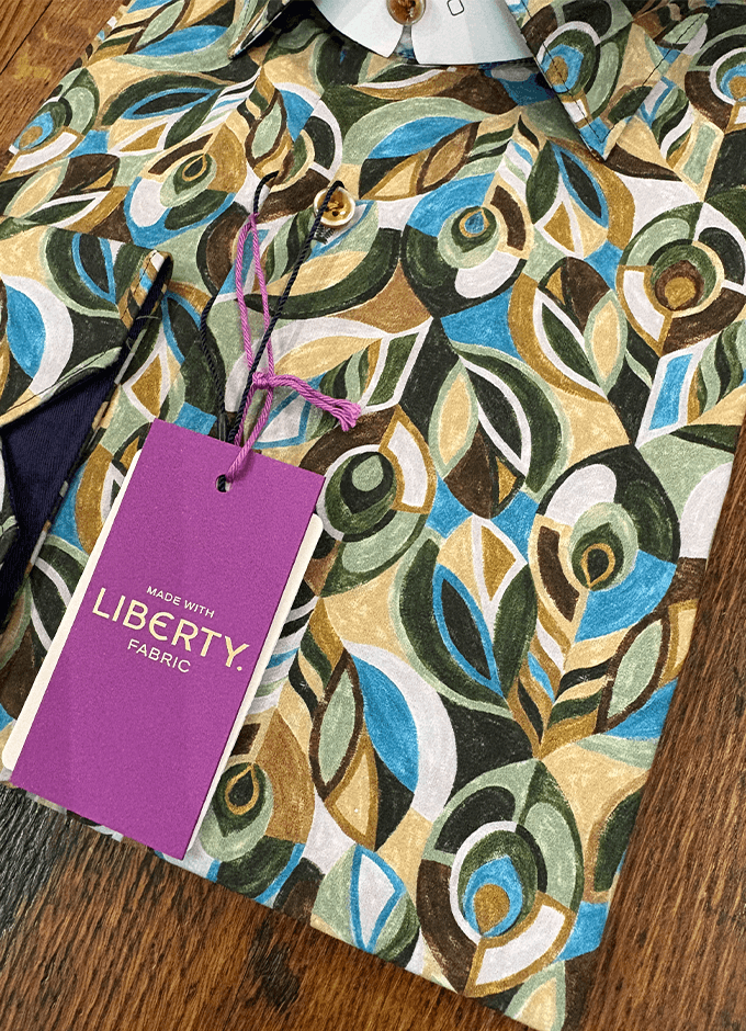 Cotton Shirt | Art Deco Green | Made With Liberty Fabric