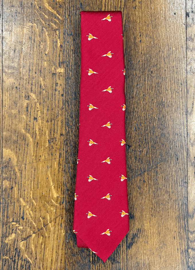 Ashford Silk Tie | Chilli Pheasant | Red