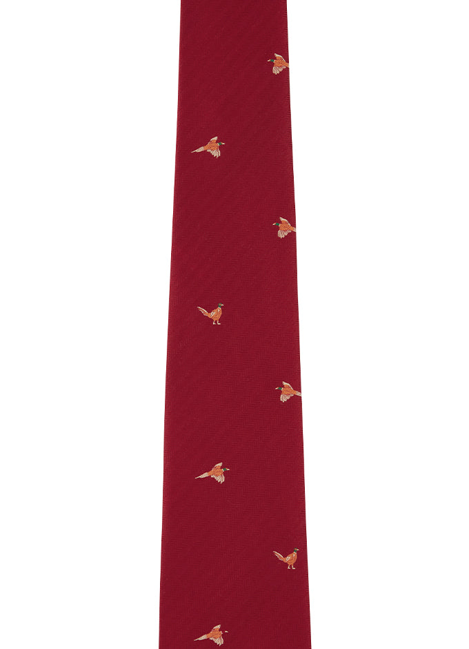Ashford Silk Tie | Chilli Pheasant | Red