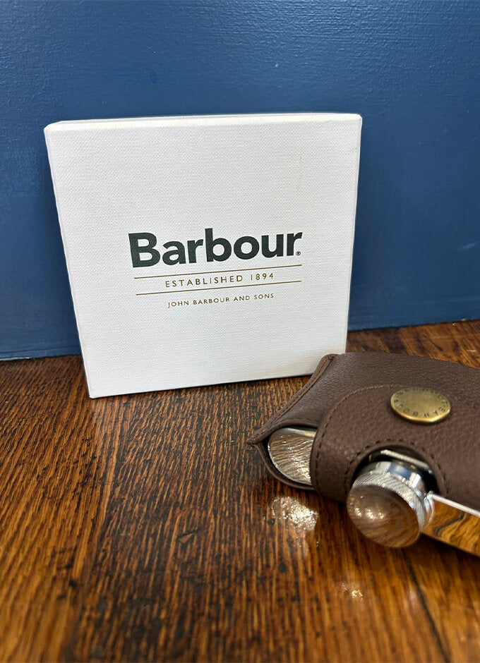 Barbour | 4oz Hinged Hip Flask |