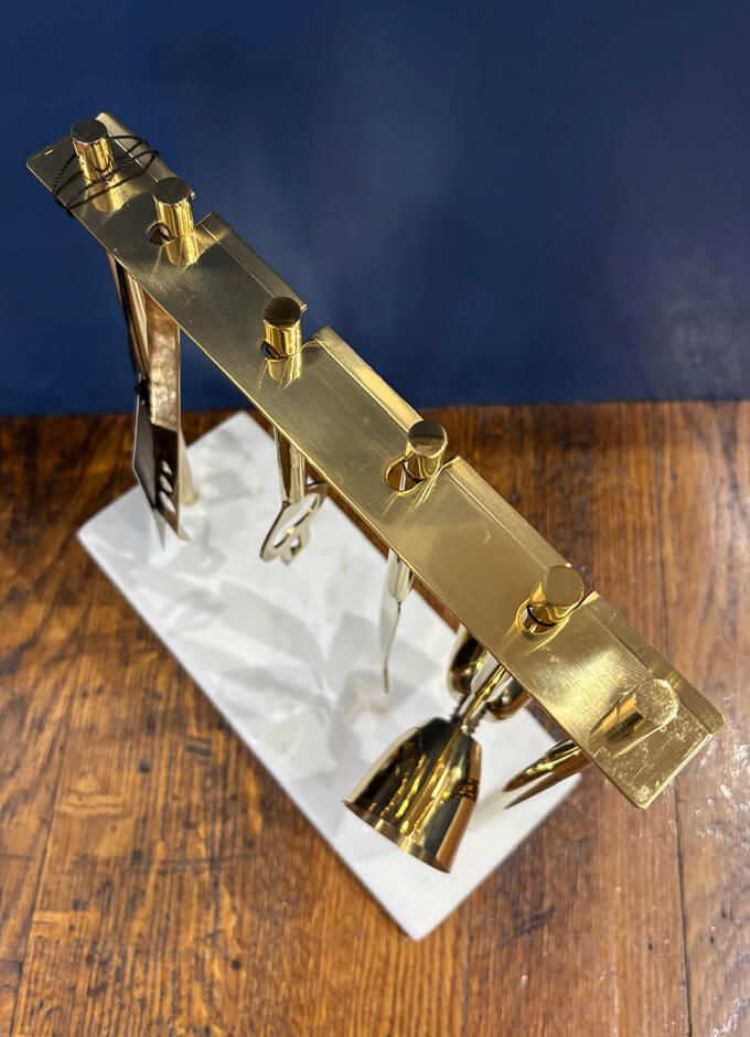 Omari Marble And Gold Finish Bar Tool Stand