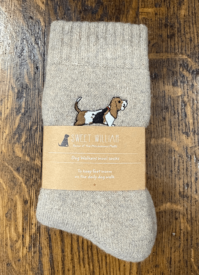 Sweet William | Dog Walking Socks | Basset Hound