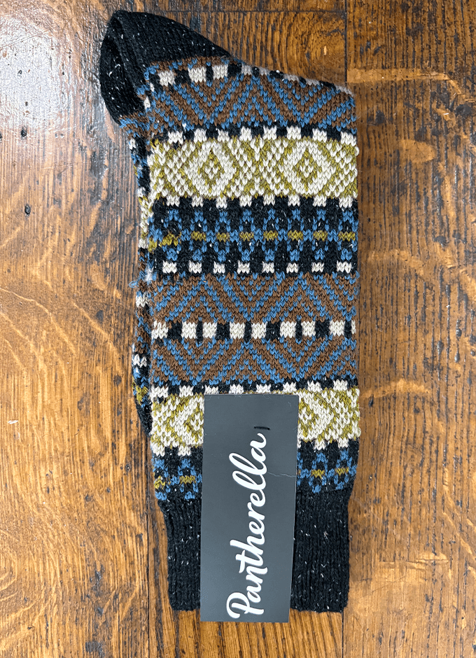 Beck Fairisle Socks | Anthracite Fleck