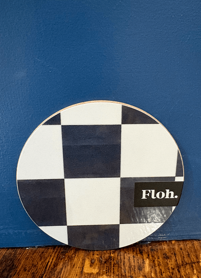 Espresso (Checkerboard) Round Coaster