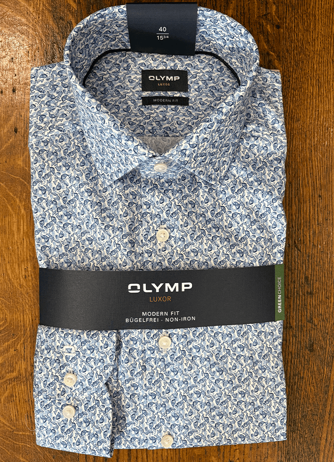 Luxor Business Shirt | Modern Fit | Blue Floral
