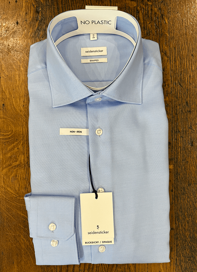 Mid Blue Shaped Shirt | Single Cuff
