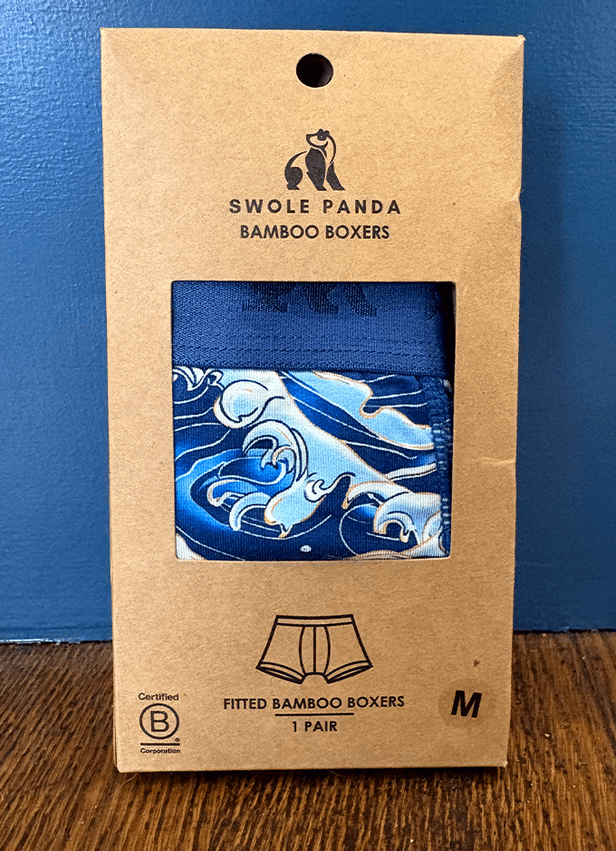 Swole Panda Bamboo Boxers | Waves