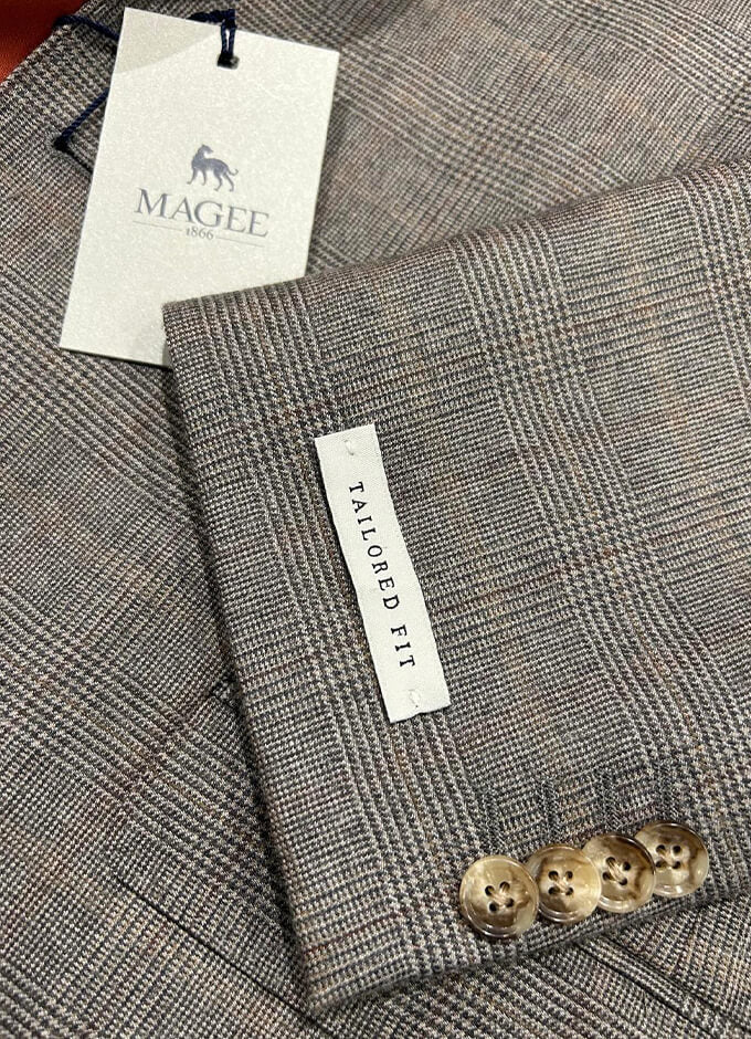 Finn 2-Piece Suit | Cream Brown Check