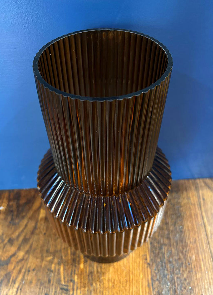 Benka Small Brown Glass Vase