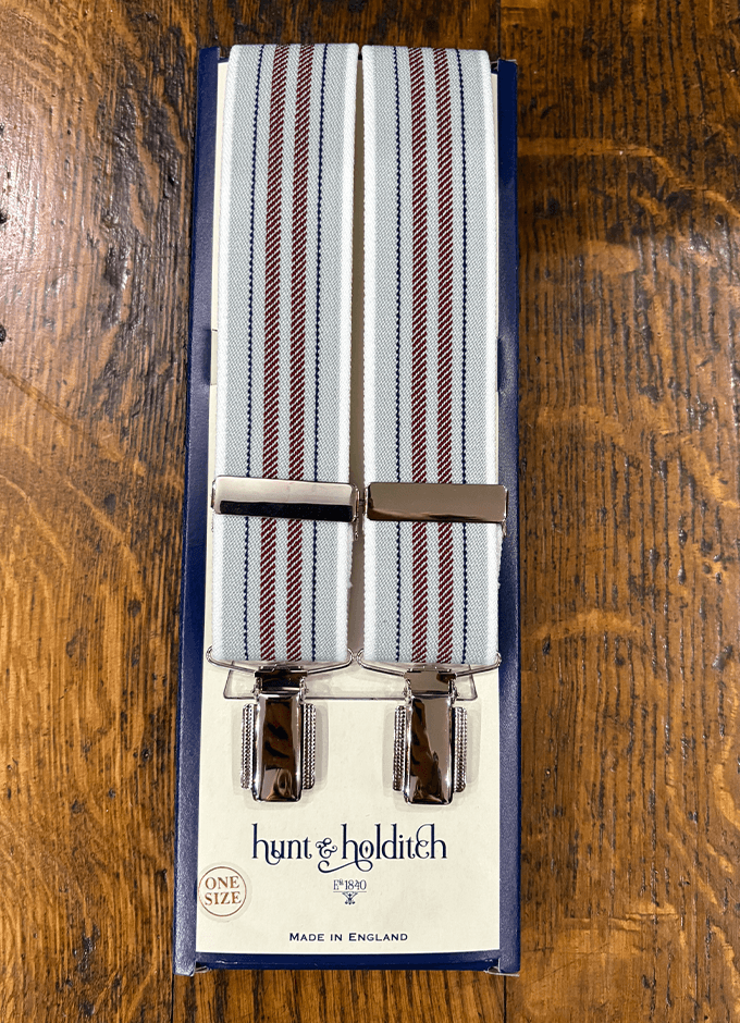 Clip Braces | Burgundy Stripe