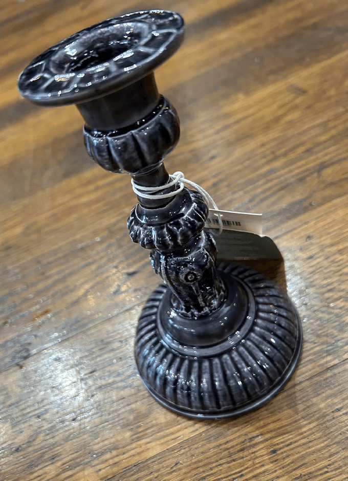 Small Enamel Candlestick | Slate