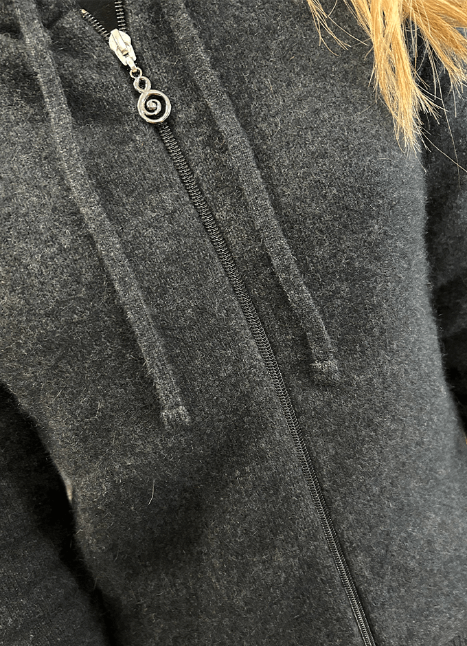 Ladies Possum Wool Oulu Hoodie | Charcoal
