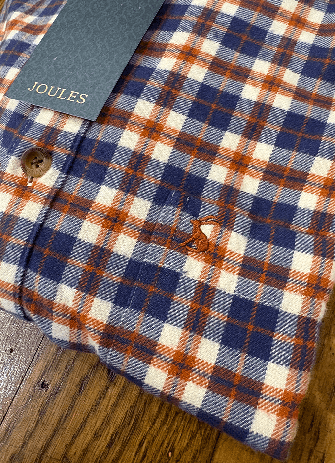 Navy Long Sleeve Brushed Flannel Shirt