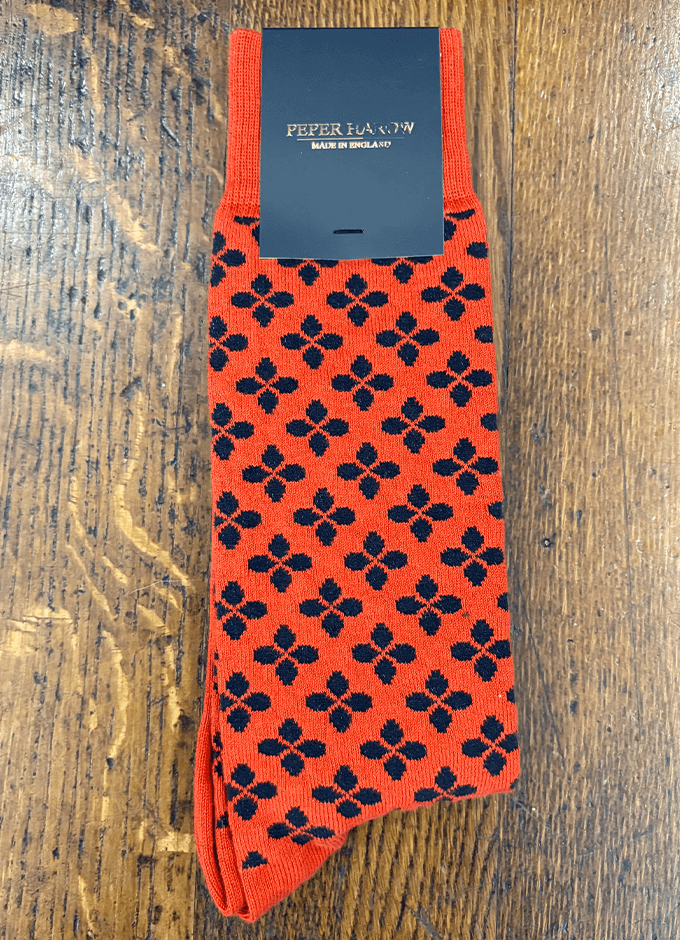 Peper Harow | Clover Men's Socks | Orange