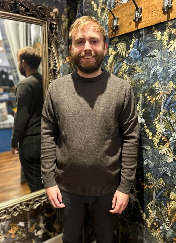 Lambswool Jumper | Crew Neck | Chocolate