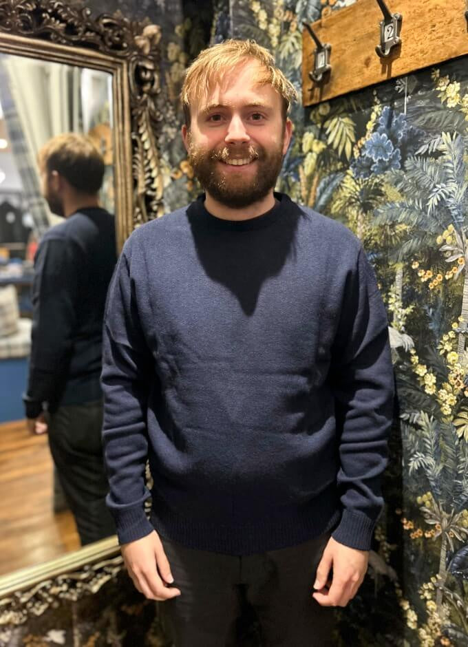 Lambswool Jumper | Crew Neck | Navy