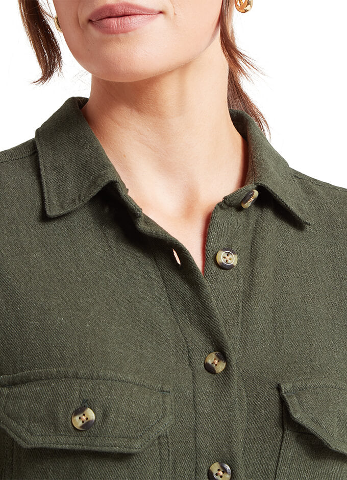 Schoffel | Daisy Linen Dress | Beetle Green