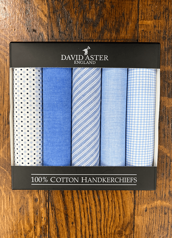 Pack of Assorted Light Blue Handkerchiefs