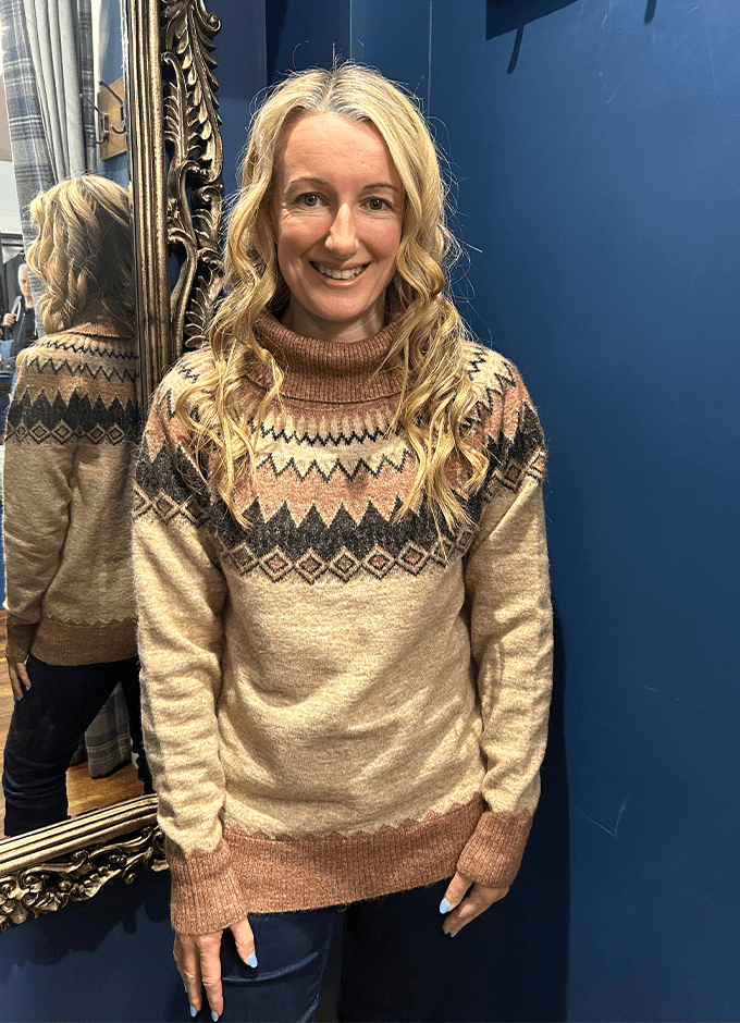 Devlin Women's Fair Isle Pattern Sweater | Oat Multi