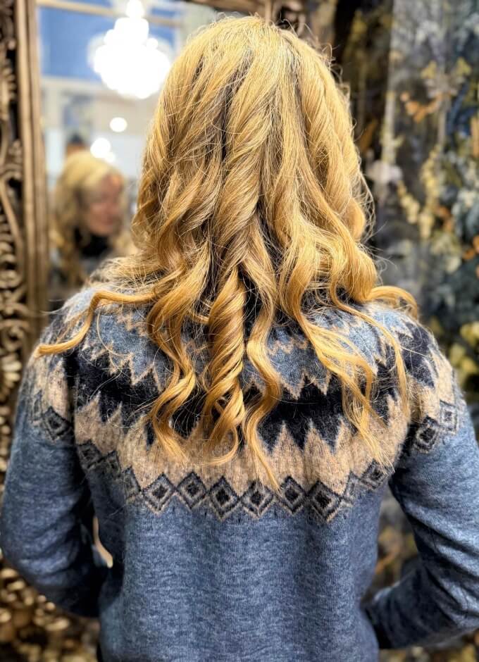 Delvin Womens Fair Isle Patern Sweater | Navy Multi
