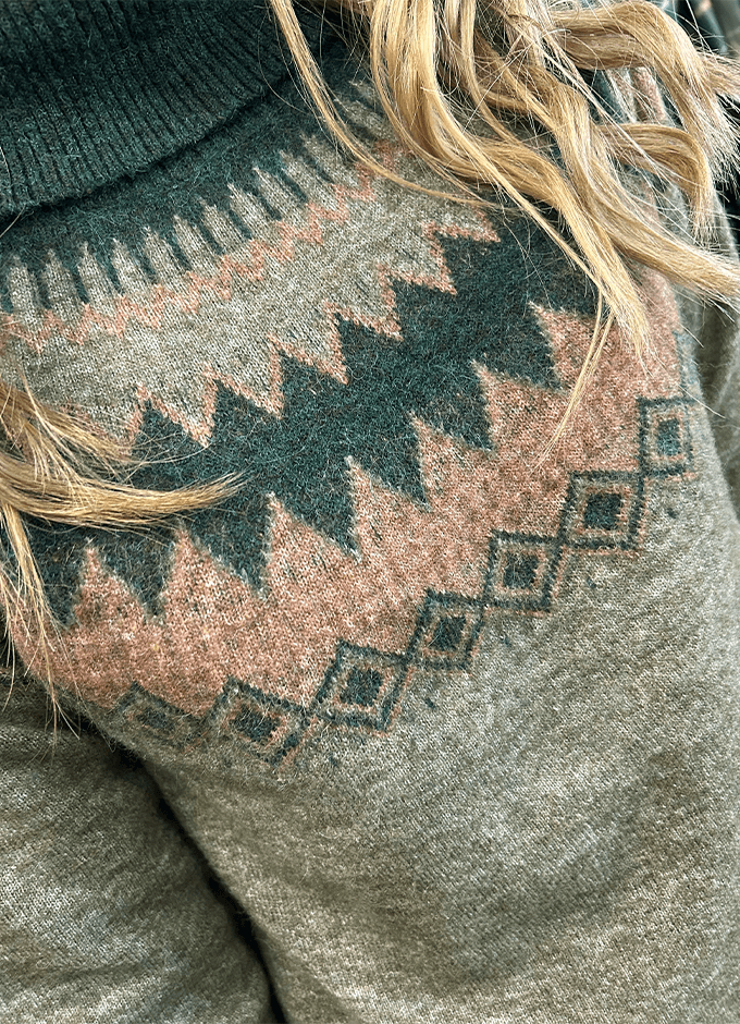 Devlin Women's Fair Isle Pattern Sweater | Olive Multi