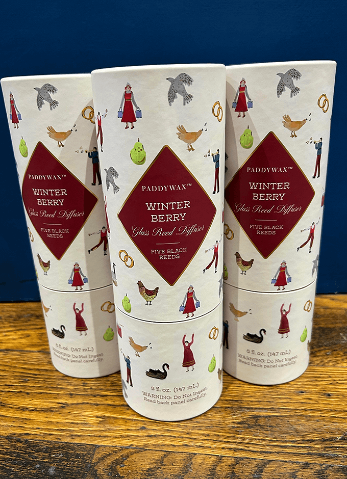 Ribbed Glass Diffuser Red | Winter Berry