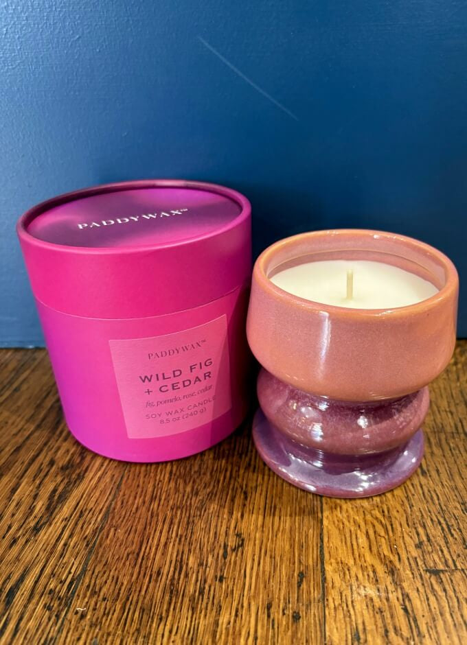 Wild Fig & Cedar Candle |Pink Ceramic Vase