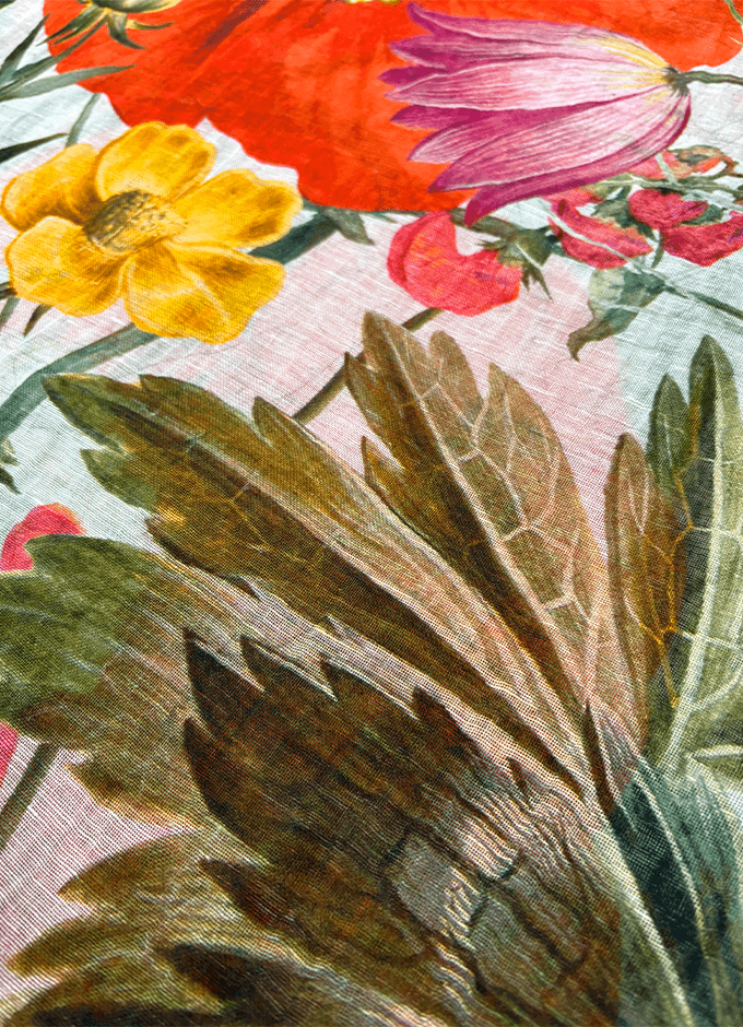 Linen Cotton Mix Scarf | Fine Flowers