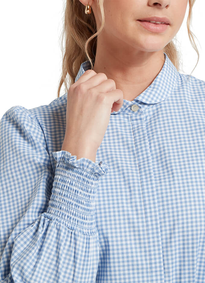 Flora Ladies Shirt | Blue Gingham