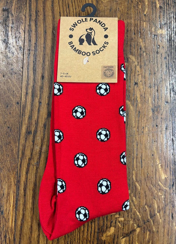 Swole Panda | Red Football Socks