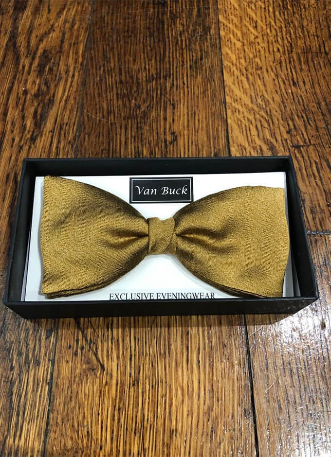 Gold Pre-Tied Silk Bow