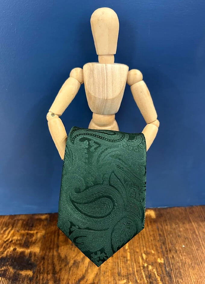 Paisley Silk Tie | Bottle Green