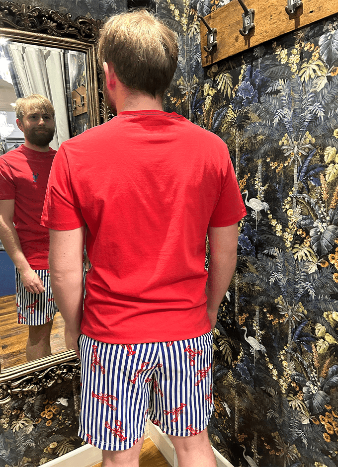 Harford Red Short Sleeve Top & Pyjama Set With Packable Travel Bag