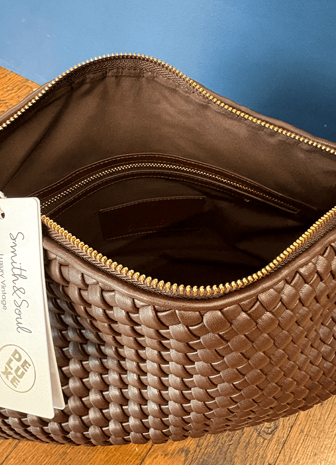 Large Plaited Hobo Bag | Chocolate