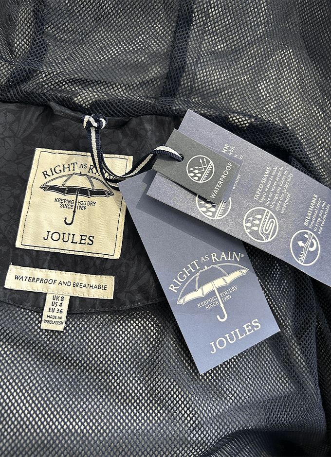 Holkham Navy Blue Waterproof Packable Raincoat With Hood