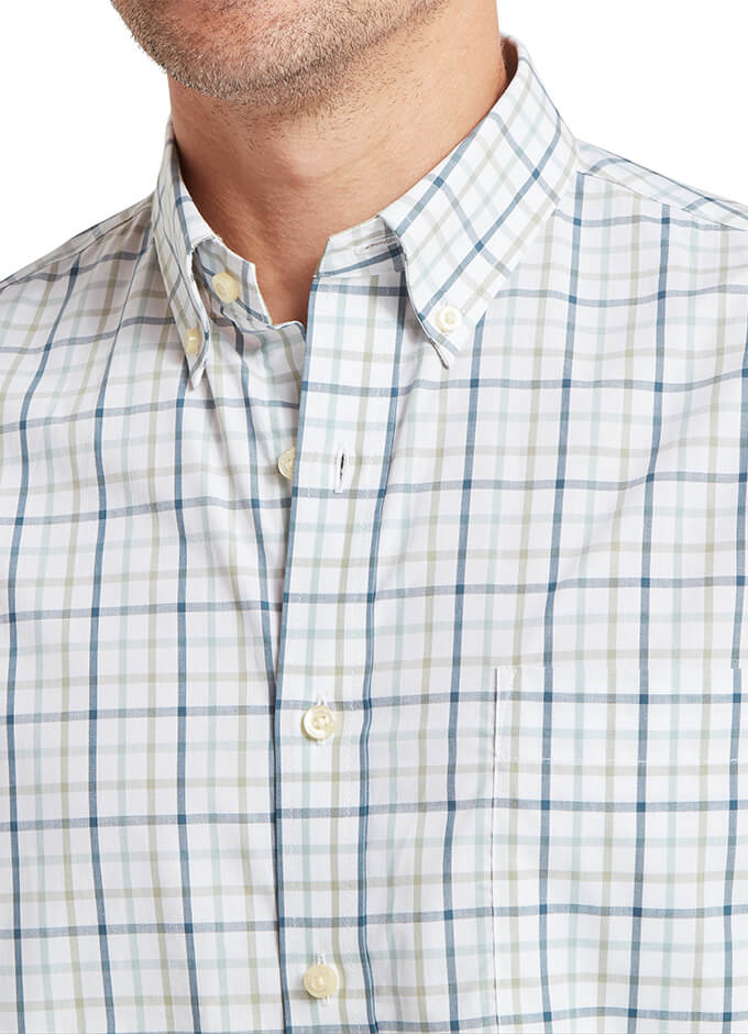 Holkham Classic Shirt | Ocean Blue/Agave Green