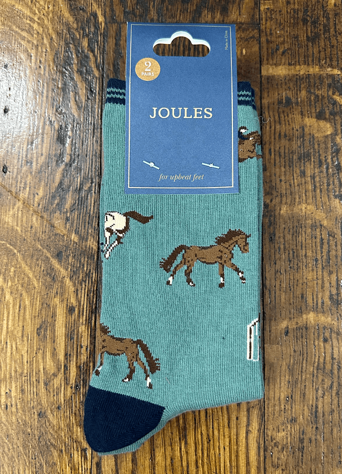 Socks 2 Pack |Green & Neutral Horse