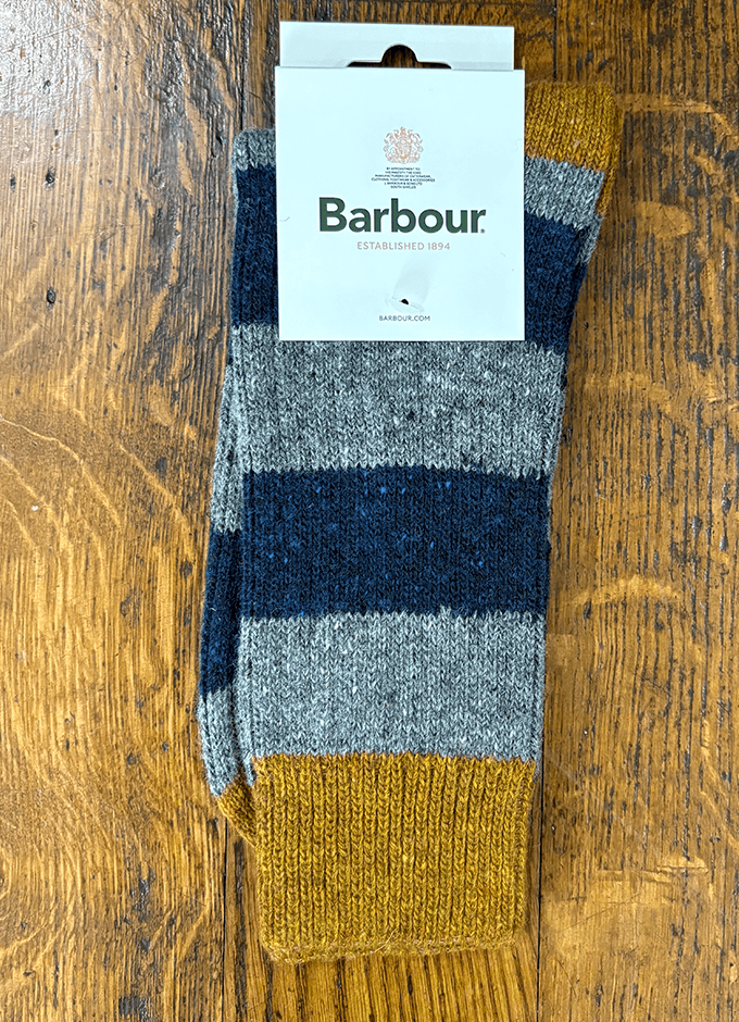 Houghton Striped Socks | Asphalt/Navy