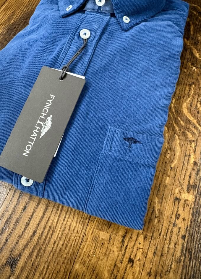 Melange Corduroy Shirt | Ink Blue
