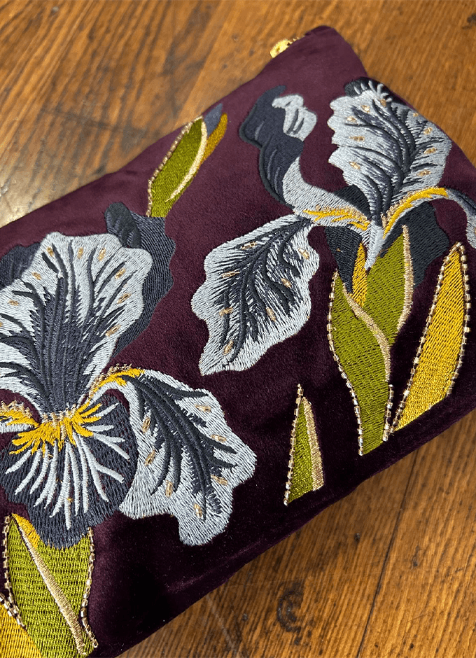 Velvet Zip Pouch | Iris