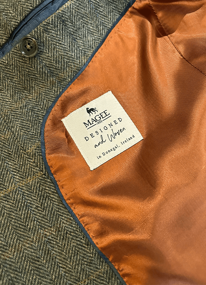 Liffey Jacket | Green Herringbone With Overcheck