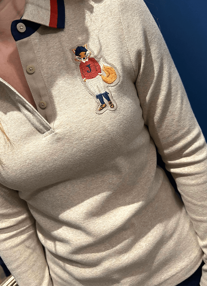 Fairfield Ribbed Long Sleeve Polo | Jonty