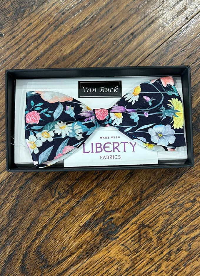 Silk Pre Tied Bow | Judes Floral Pink | Made with Liberty Fabric