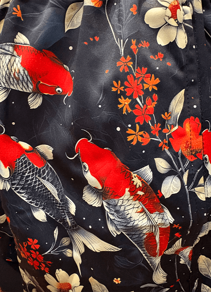 Swole Panda | HydroMotion Swim Shorts | Koi Pattern
