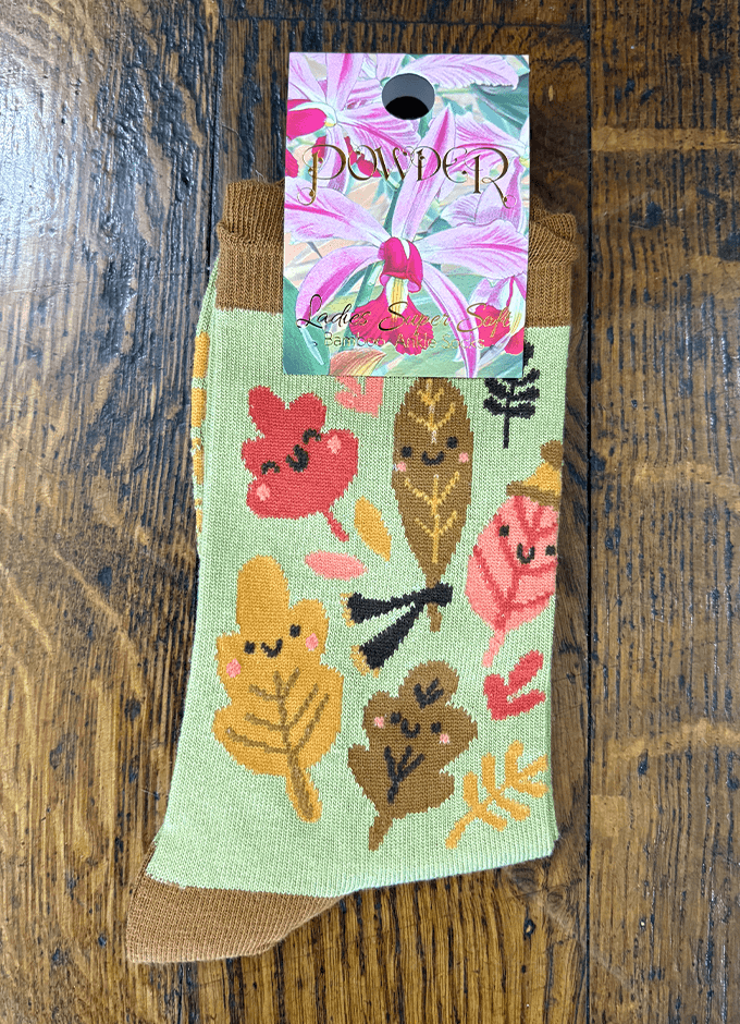 Ankle Socks | Happy Leaves Sage