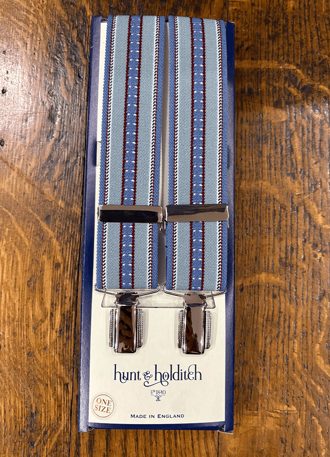 Clip Braces | Light Blue Stripe