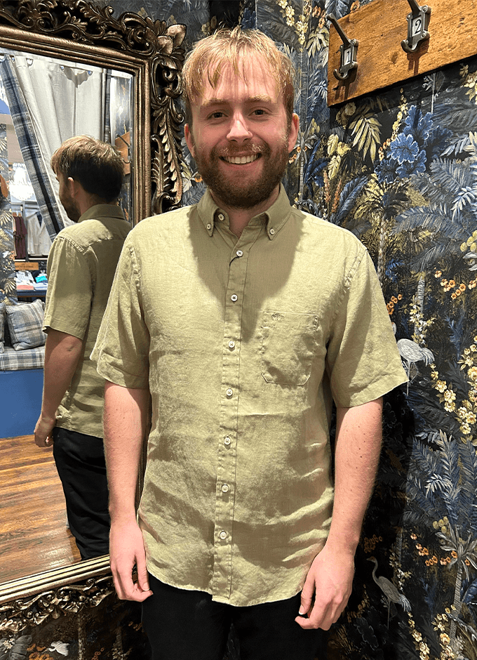 Linen Short Sleeve Shirt | Pistachio