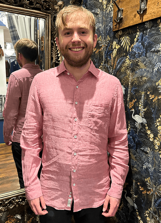 Coromandel Linen LS Sports Fit Shirt | Orchid