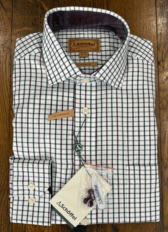 Milton Tailored Shirt | Plum/Botanical Green